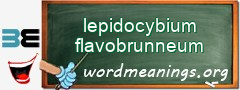 WordMeaning blackboard for lepidocybium flavobrunneum